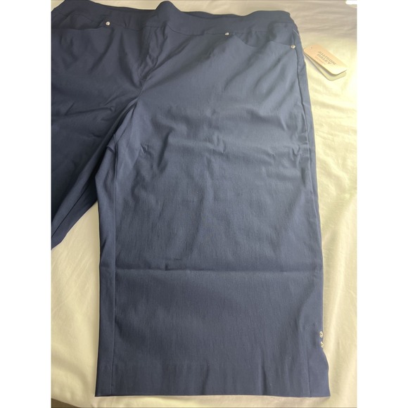 Allison Daley Womens Capri Pants 22W Skimmer Stretch Pull-On True Navy Blue F18 - Picture 11 of 16